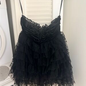For Love And Lemons Black Velvet Dress